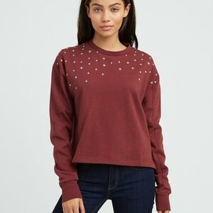 NWT RVCA Stargazing Crew Sweatshirt French Terry Pullover